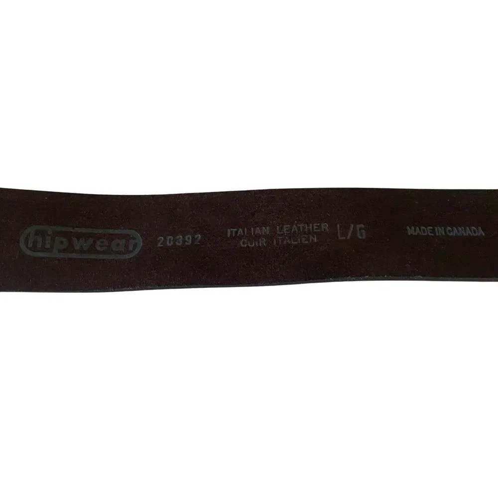 Hipwear Floral Tooled Leather Belt With Sparkly Buckle Size Large